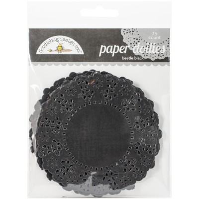 Doodlebug- « Black paper doilies» 75 pcs